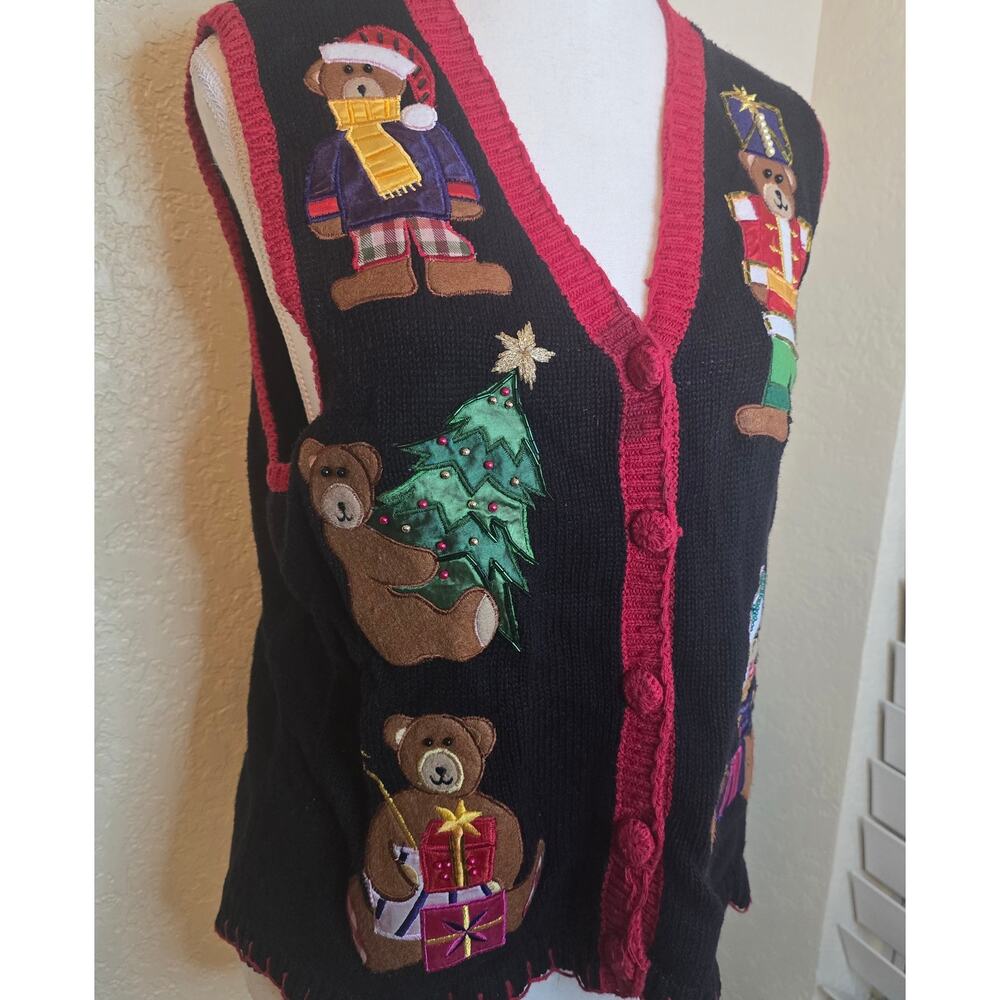 Vintage Nutcracker Black Ugly Christmas Sweater V… - image 3